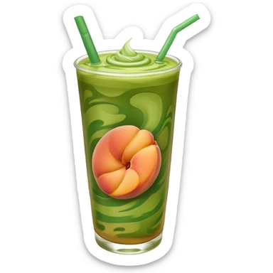 peach iced matcha  tea  sticker