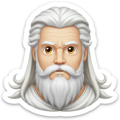 God, Zeus-like figure with long white hair, thunder, beard and white mustache sticker