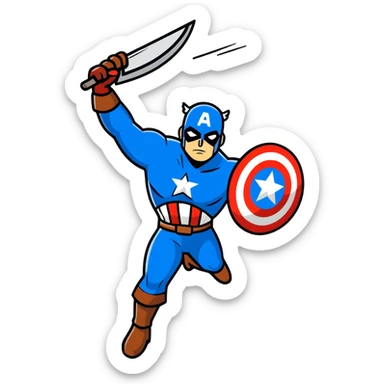 captain america throwing shield sticker