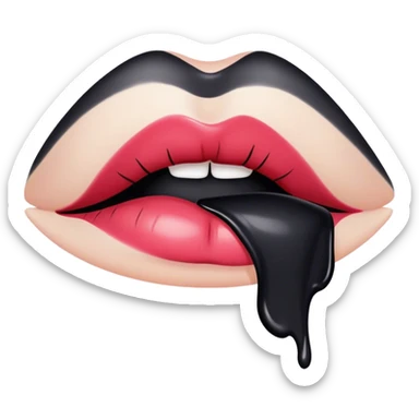 Black lipstick stain sticker