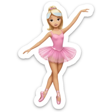 brown blonde barbie ballerina  sticker