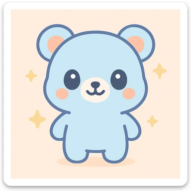 A bear icon in a cute, cartoonish style. sticker