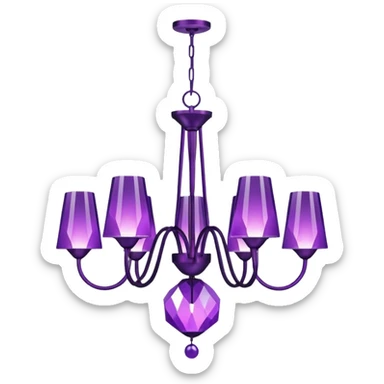 minimalist purple chandelier sticker