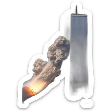 world trade center being attacked by planes sticker
