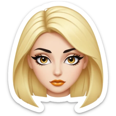 slay emoji with sharp eyeliner, bold expression, diva energy, aesthetic glow


 sticker
