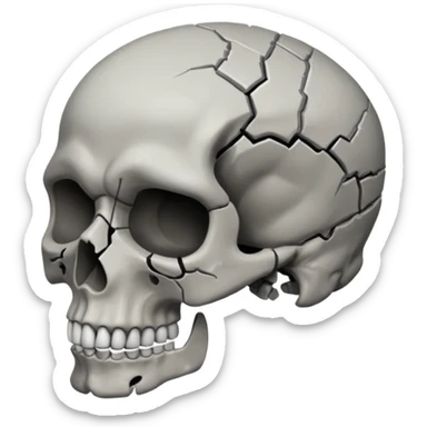 Mind blown skull face for png sticker