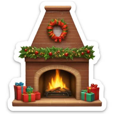 Christmas fireplace sticker