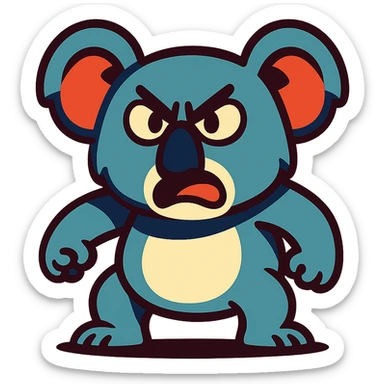 angry koala in vibrant toon style sticker