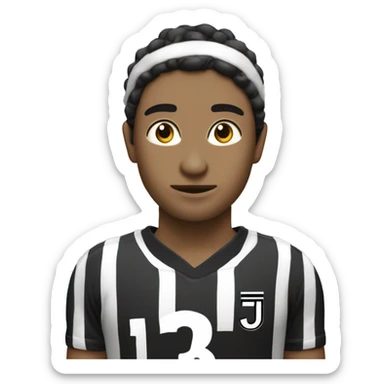 jugadora de voley con vestimenta juventus morocha y camiseta numero 3 sticker