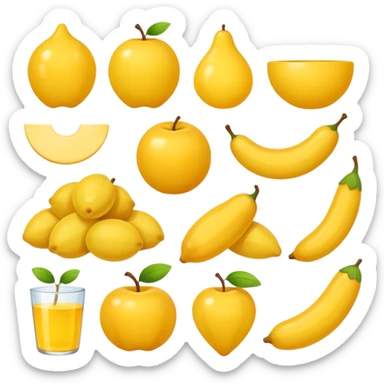 objetos variados amarelos sticker