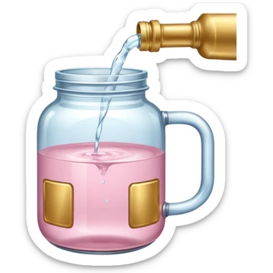 Light pink and gold jar pouring water sticker