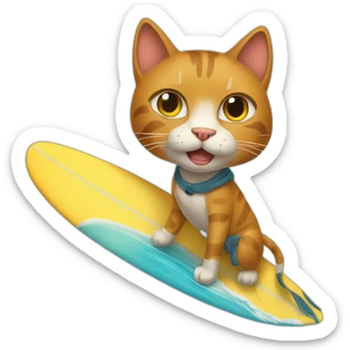 surfer cat dude bro sticker