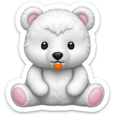 white bear doll sticker