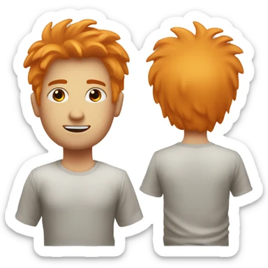 guy whit orange hair whit hairy of book, white whit light eyes brown sticker