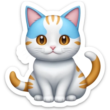 Gato celeste con blanco animado sticker