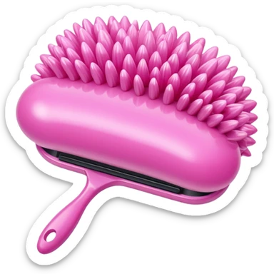 moschino style inflatable pink puffy ornate brush  sticker