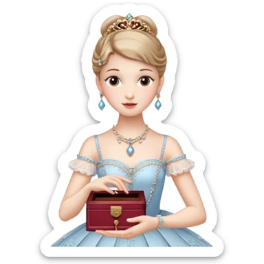 Ballerina captions Jewelry Music Box sticker
