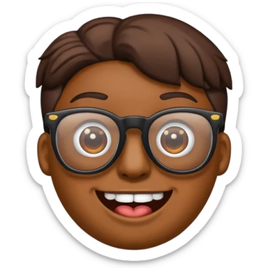 Poop emoji with diamond teeth and black glasses  sticker