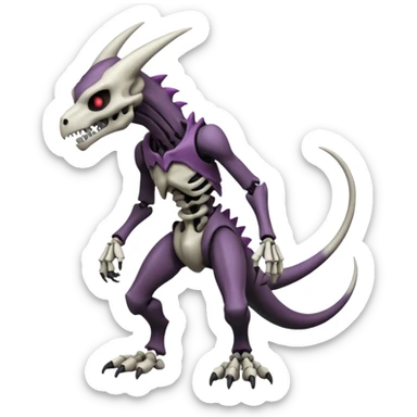 Badass Edgy Dark Evil Spectral Dusky Spooky Skeletal Cool shot Stylish Handsome Duskull-Marowak-Darkrai-Genesect-Fakémon-fusion (full body) sticker