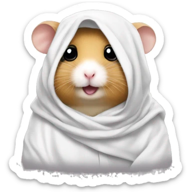 An Arab hamster wearing a thobe and shemagh sticker