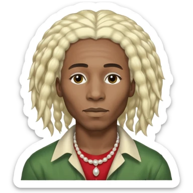 Black Male bob marley inspired hair platinum blonde with pearls makeup only head sticker