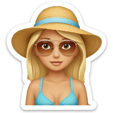 Blonde girl going to the beach sticker