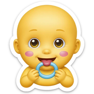 emoticon baby with sucker sticker