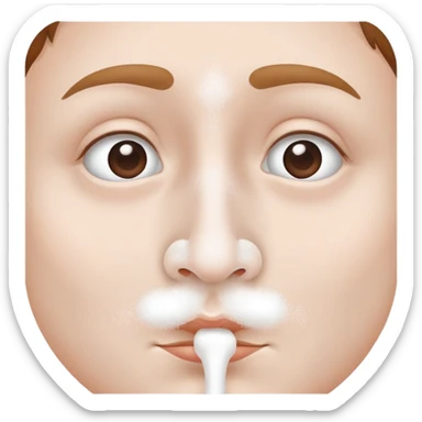 nose with white powder on nostrils sticker