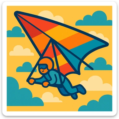 flying glider, vibrant toon style sticker