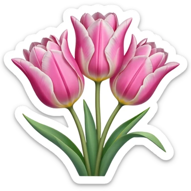 ramo de tulipanes rosado pastel sticker