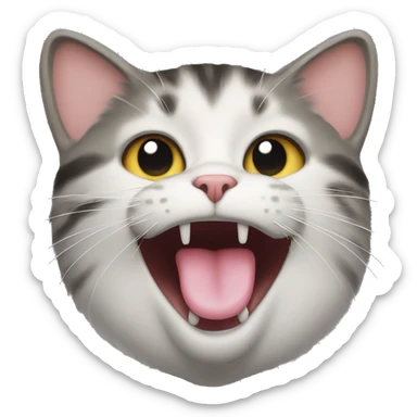 a cat sticking its tongue out sticker