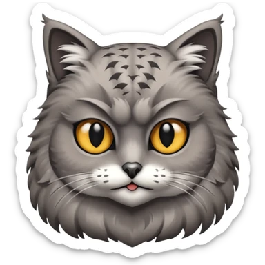 A animal with a Owl body cat head and tail sticker
