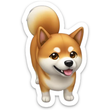 Shiba Inu-catch-tail sticker