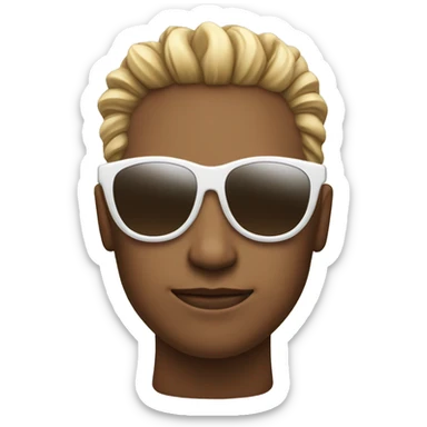 🌞🕶️ this iPhone sun emoji with white sunglasses on  sticker