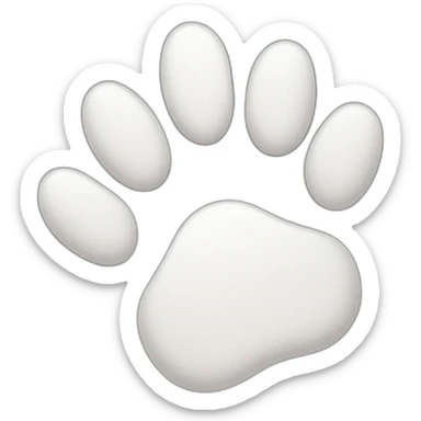 white cat paw sticker