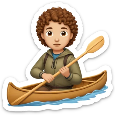 brown curly hair gil in a canoe sticker