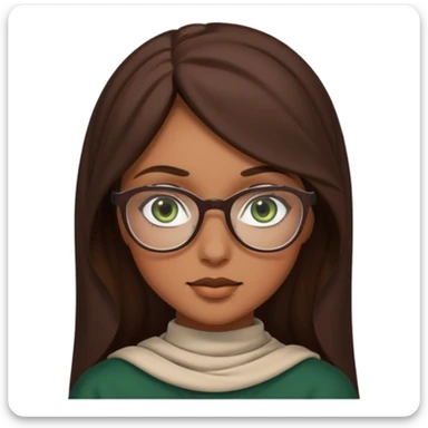 A hijab brunnet girl with glasses and a girl with dark amber waivy hair and green eyes  sticker