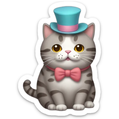 Pusheen cat clown  sticker