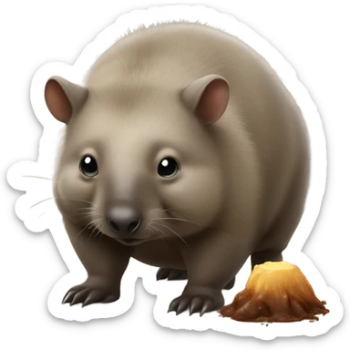 wombat with its square poop sticker
