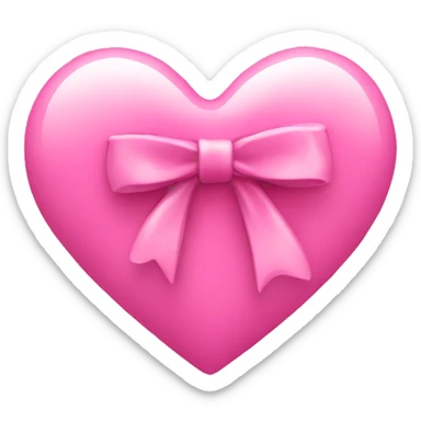 Pink heart with bow sticker
