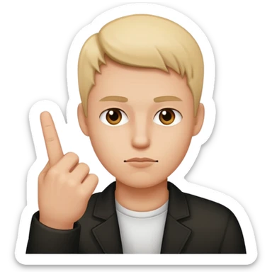 25 asl middle finger down sticker