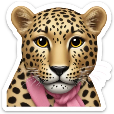 A leopard with a pink print  sticker