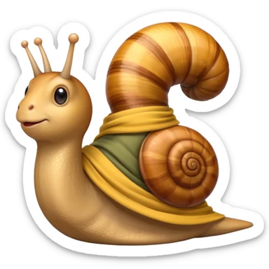 snail wearing scarf sliding sticker