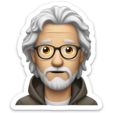 A homeless white man with glasses,who smells terrible sticker