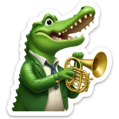 Alligator with French horn sticker