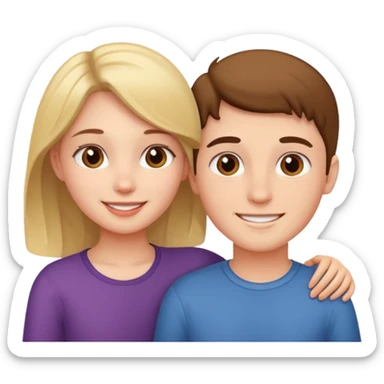 Intimate girl and boy sticker