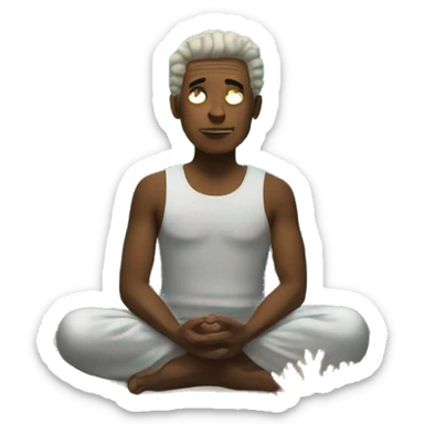 Meditation in the coral reefs sticker