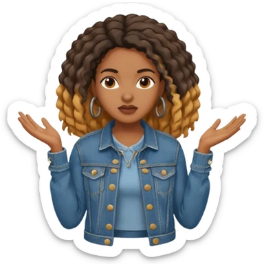 black woman with locks shrugging sticker