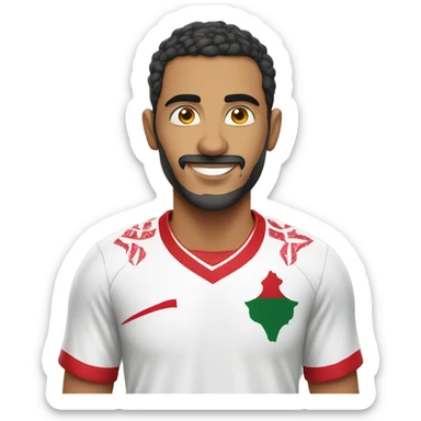 Moroccan men soccer supporter whit Moroccan jersey  sticker