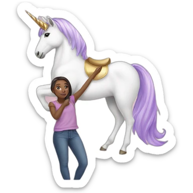 Girl-Holding-unicorn sticker